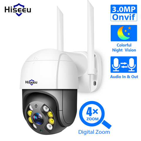 Hiseeu-cámara PTZ de 3MP WIFI para exteriores, 1536P, 1080P, 4X, Zoom Digital, domo de velocidad, cámara IP, Audio P2P, Onvif, red CCTV, vigilancia ► Foto 1/6