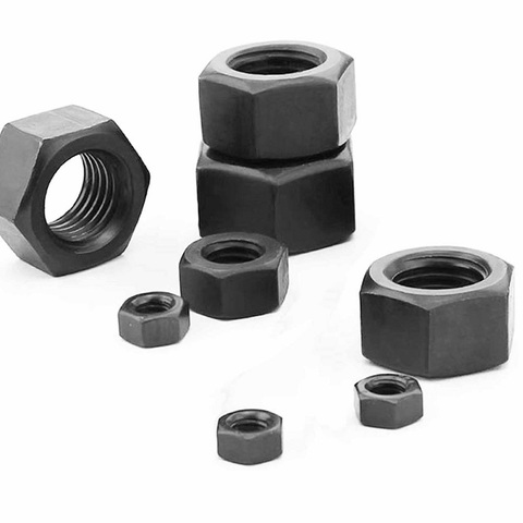 Tuerca hexagonal de rosca completa métrica de acero Grado negro 25/50, tuerca Original para tornillo M1.4 M1.6 M2 M2.5 M3 M4 M5 M6, 8,8 Uds. ► Foto 1/6