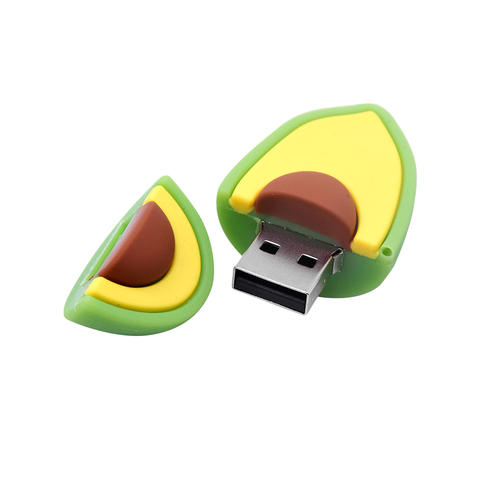 Unidad Flash USB Fruta de dibujos animados de 32GB, pendrive bonito de limón 2,0, disco de almacenamiento de aguacate, memoria de capacidad Real de 64GB, regalo divertido de 128MB ► Foto 1/6