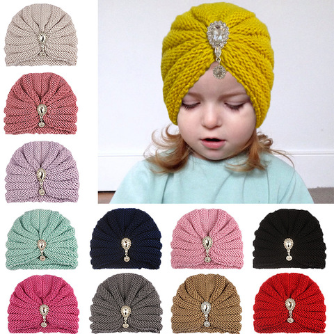 Gorro de diadema para bebé, gorrito para bebé, niña y niño, gorro cálido de flores, gorro de perlas de punto de ganchillo, turbante, accesorios para el cabello para bebé ► Foto 1/6