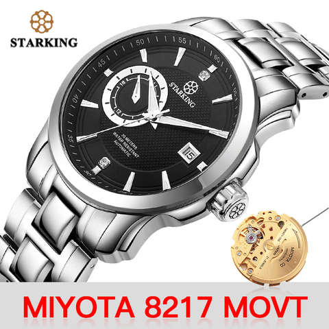 STARKING-reloj mecánico japonés para hombre, de zafiro, automático, de viento, resistente al agua, con calendario de 12/24 horas, AM0166 ► Foto 1/6