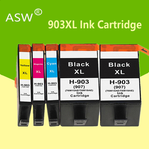 Cartucho de tinta ASW 5PK 903XL para impresora HP 903XL, compatible con hp Officejet Pro 6950, 6960, 6970, 6975 ► Foto 1/6