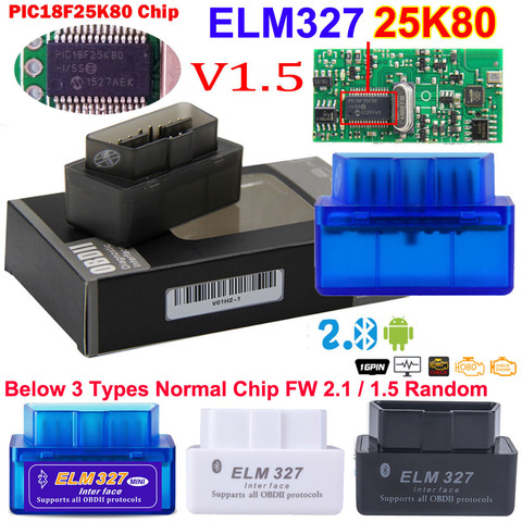 Mejor MINI ELM 327 V1.5 Bluetooth para Android elm 327 Auto OBD2 escáner lector de código de coche herramienta de diagnóstico elm-327 V 1,5 OBD 2 II ► Foto 1/6