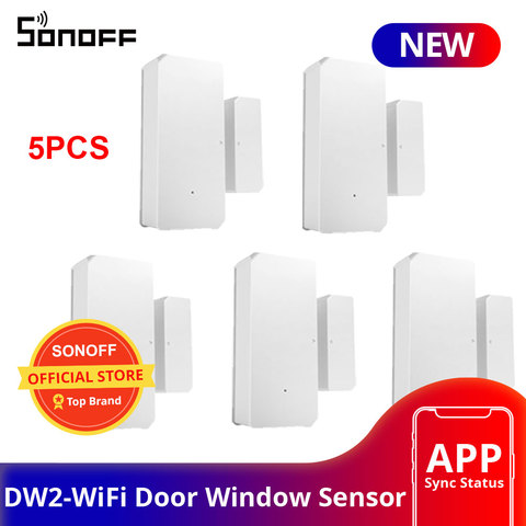 SONOFF-Sensor de ventana de puerta DW2 para seguridad del hogar, alerta de notificación por aplicación e-welink, funciona con Alexa y Google Home, 1/3/5/10 Uds. ► Foto 1/6