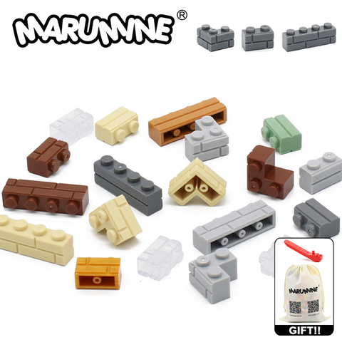 Marumine-bloques de construcción de cubo de pared para niños, piezas de 1x4, 1x2, Cubo de pared 15533, 98283, 2357, casas, accesorios de bloques de construcción, montar partículas, Compatible con juguete DIY ► Foto 1/6