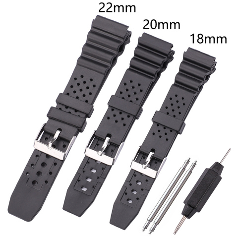 Correa de silicona para reloj Casio, correa de goma para reloj electrónico de 18mm, 20mm, 22mm ► Foto 1/6