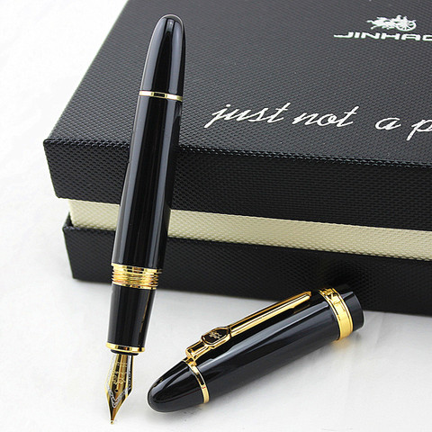 JINHAO-pluma estilográfica de 159mm, bolígrafo blanco, negro, azul o naranja, amarillo, 10 colores a elegir, 18KGP, 0,7, Envío Gratis ► Foto 1/3