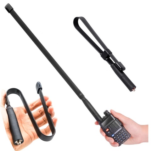 2022 nueva llegada 47CM táctico SMA-F VHF UHF plegable antena CS lucha contra la caza Walkie Talkie Baofeng UV-5R UV-82 BF-888S ► Foto 1/6