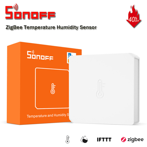 SONOFF-Sensor de temperatura y humedad SNZB-02 ZigBee, dispositivo de notificación en tiempo Real de baja batería que funciona con puente ZigBee eWeLink IFTTT ► Foto 1/6