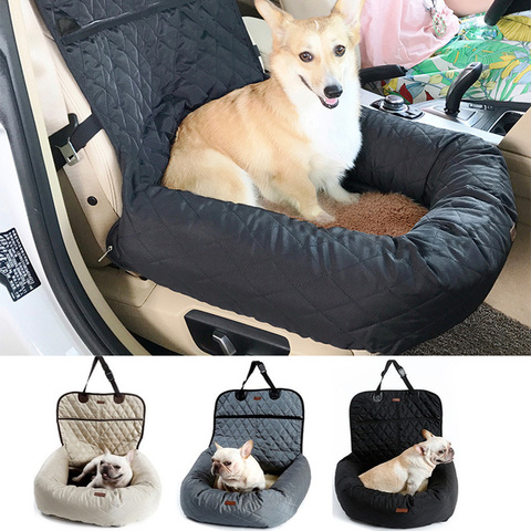 2 en 1 para mascotas perro protector plegable para asiento de coche Transportín seguro casa cachorro bolso accesorios de viaje para coche bolsa de asiento de perro a prueba de agua la cesta ► Foto 1/6