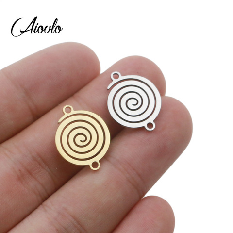 Aivlo 5 unids/lote de moda de acero inoxidable tornillo de rosca encantos conectores accesorios de la joyería para las mujeres Diy, pulsera y collar ► Foto 1/6