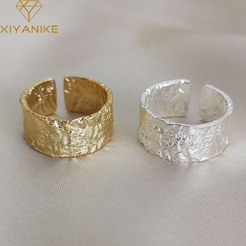 XIYANIKE-anillos de boda de Plata de Ley 925 para prevenir alergias, nuevos y creativos, geométricos, hechos a mano, accesorios de joyería, regalos ► Foto 1/5