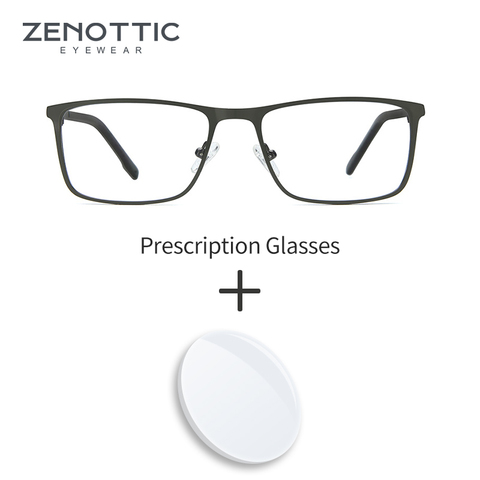 ZENOTTIC cuadradas-gafas graduadas para hombre y mujer, lentes ópticas con montura graduada, fotocrómico progresivo con luz azul ► Foto 1/6