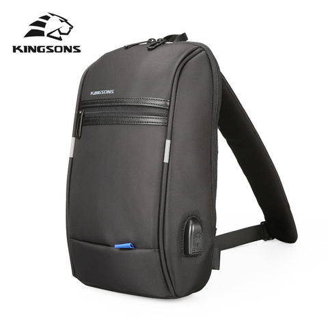 Kingsons-Mini mochila impermeable de un solo hombro para hombre, morral pequeño para ordenador portátil de 10,1 pulgadas, con USB, para correr y montar ► Foto 1/6