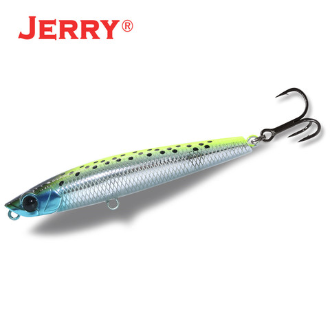 Jerry hoja de señuelo de pesca cebo duro Topwater lápiz flotante pescado de agua salada 55mm70mm85mm105mm Artificial pesca. ► Foto 1/6