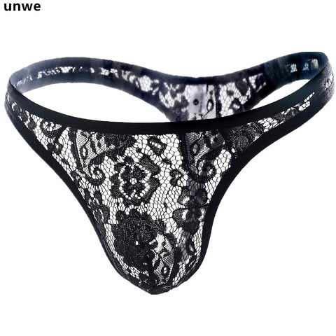 UNWE-Tanga de encaje para hombre, ropa interior Sexy, tangas ultradelgadas, Jacquard, Bikini, Tanga Sexy ► Foto 1/6