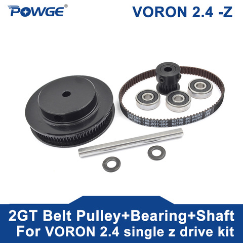 POWGE VORON-kit de accionamiento z único 2GT 80T 20T, polea de dientes 188-2GT-6RF GT2, cojinete de eje de correa, partes de movimiento 625-2RS, 2,4 ► Foto 1/6