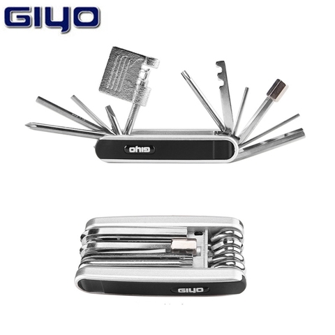 GIYO PT-01-herramientas plegables multifunción para reparación de bicicletas, conjunto de herramientas de mantenimiento profesional 13 en 1 ► Foto 1/6