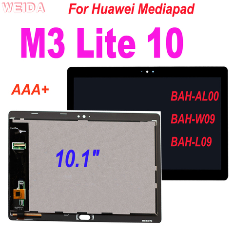 Pantalla de 10,1 pulgadas para Huawei Mediapad M3 Lite, 10 BAH-AL00, BAH-W09, montaje de digitalizador con pantalla táctil de repuesto, BAH-L09 ► Foto 1/6