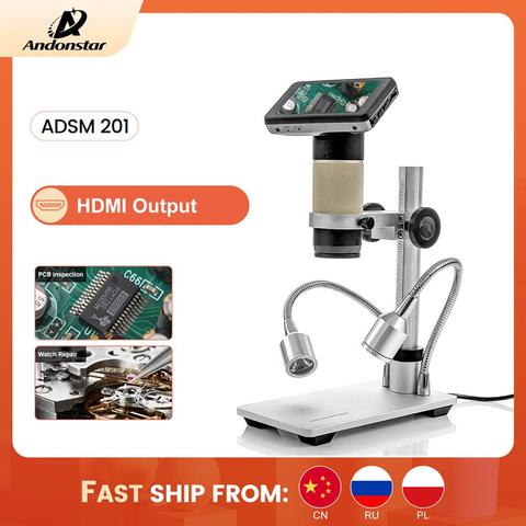 Andonstar ADSM201 microscopio Digital de salida HDMI lente de larga distancia de objeto para inspección de materiales, reparación electrónica ► Foto 1/6