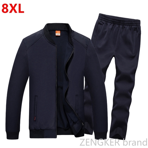 Traje talla grande para hombre traje talla grande primavera y otoño ropa deportiva talla grande traje de hombre 8XL 7XL 6XL 5XL 4XL ► Foto 1/6