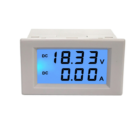 1 Uds. Pantalla LCD doble multiestándar blanca voltaje DC y amperímetro voltímetro amperímetro rango DC 0-600V 0-200a luz de fondo azul ► Foto 1/6