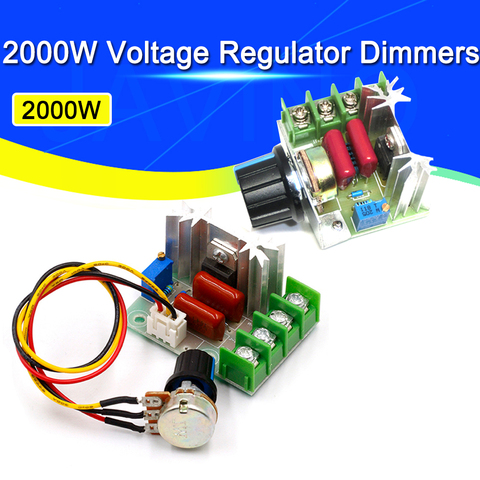 AC 220V 2000W SCR regulador de voltaje oscurecimiento reguladores controlador de velocidad del Motor termostato electrónico módulo regulador de voltaje Javino ► Foto 1/6