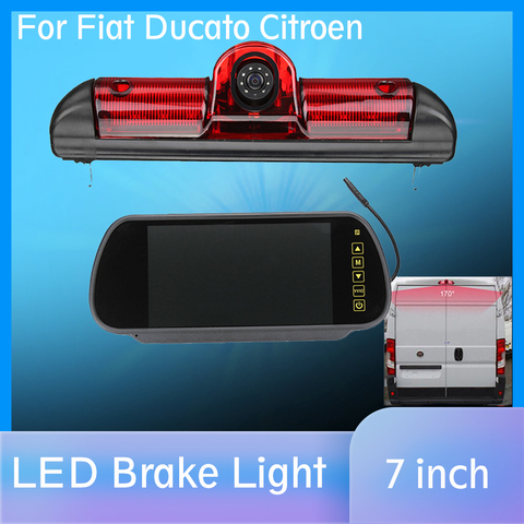 LED de la luz de freno trasera vista marcha aparcamiento cámara y Monitor de 7 pulgadas Kit para la Fiat Ducato para Citroen de relé para Peugeot Boxer ► Foto 1/6