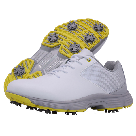 Zapatos de Golf profesionales para hombre, zapatillas con picos de Golf resistentes al agua, color blanco y negro, entrenadores de Golf de talla grande ► Foto 1/6