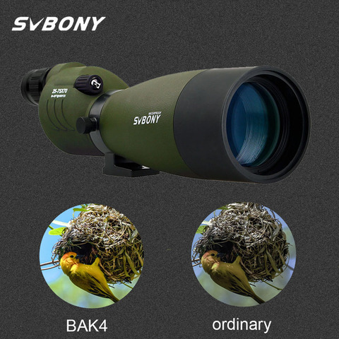 SVBONY Telescopio terrestre de 25-75x70 con Zoom SV17, Prisma BAK4, potente monóculo para caza, Spyglass, óptica de largo alcance a prueba de agua catalejo ► Foto 1/6