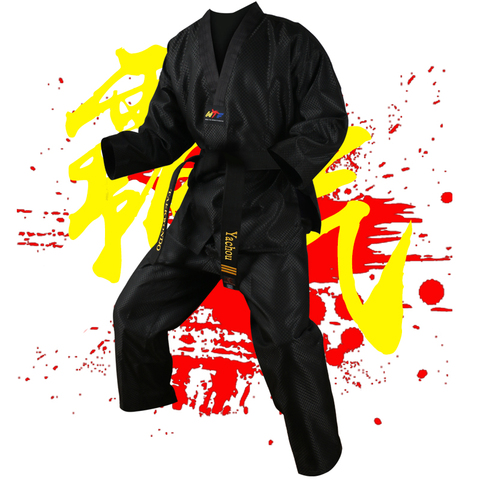 Negro de Taekwondo uniforme de Dobok niños adultos hombre mujer Taekwondo dobok trajes de algodón jodo uniforme Taekwondo ropa Tae Kwon Do conjunto ► Foto 1/1