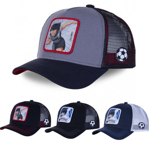 Gorra de malla con estampado de capitán tsuasa para hombre y mujer, gorro de malla con estampado de Anime, Snapback, Gorra de béisbol de algodón, Hip Hop, unisex ► Foto 1/6