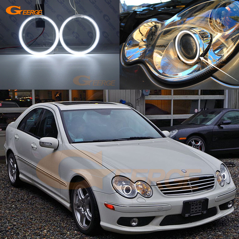 Para Mercedes-Benz Clase C W203 C230 C320 C350 C55 C32 2001-2007 xenón faros excelente Ultra brillante CCFL Ángel ojos anillo de halo ► Foto 1/6