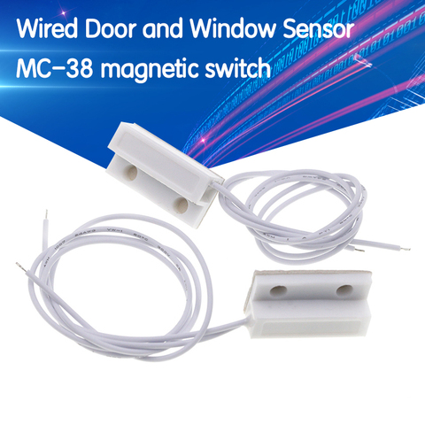 Sensor de ventana de puerta con cable MC38 MC-38, cable alargado de 30mm, interruptor magnético aleatorio, sistema de alarma de casa para arduino ► Foto 1/6