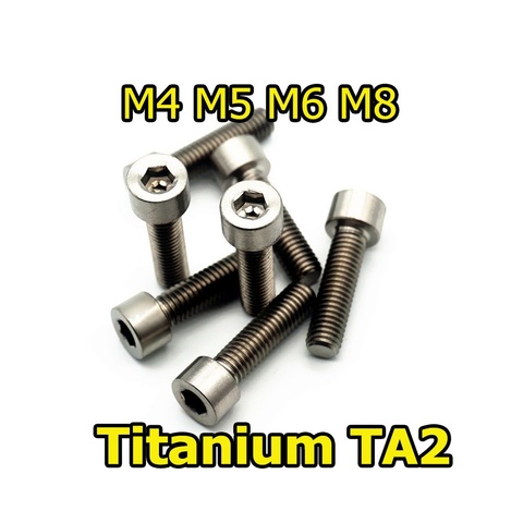 10 uds tornillo de titanio columna cabeza hexagonal tornillo GR2 M4 M5 M6 M8 x 6 8 10 12 14 16 18 20 25 30 35 40 45 50 60 70 80mm ► Foto 1/6