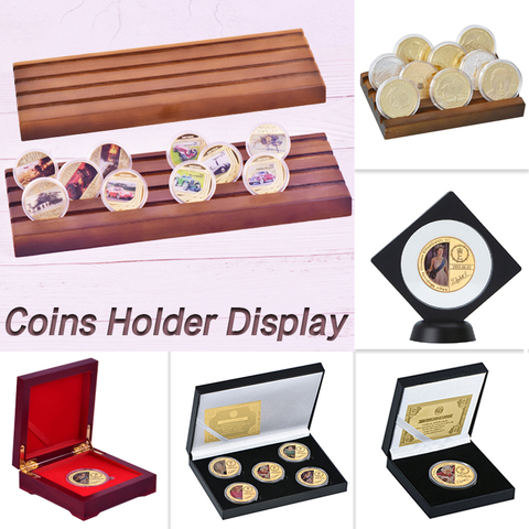 Soporte coleccionable de 6 estilos para monedas, estuche de moneda medalla, decoración de escritorio, regalo para hombres ► Foto 1/6