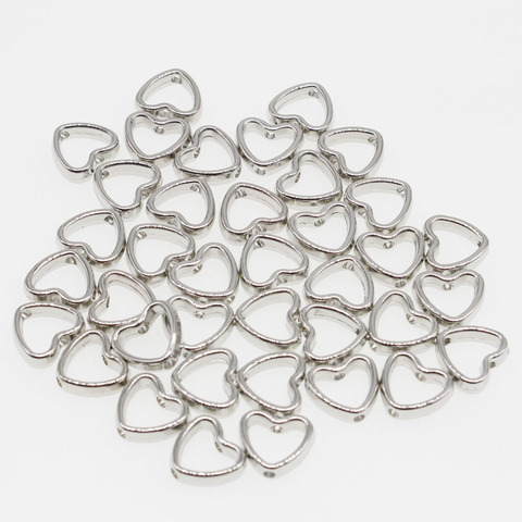 CHONGAI 200 Uds amor corazón hueco de oro CCB cuentas espaciadoras sueltas para fabricación de joyería DIY, collar, pulsera, 11x12mm ► Foto 1/6