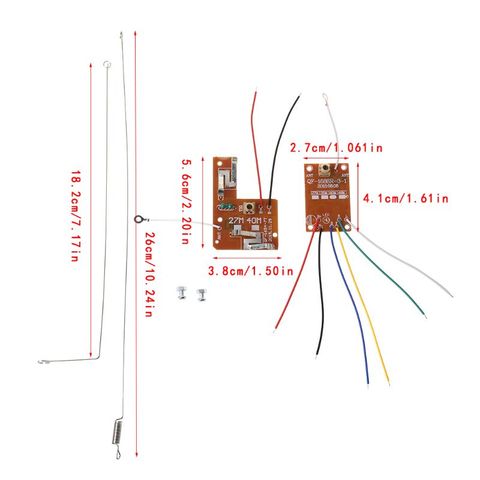 4CH RC Control remoto 27MHz circuito transmisor PCB y receptor con antena de sistema de Radio para coche camión de juguete ► Foto 1/5