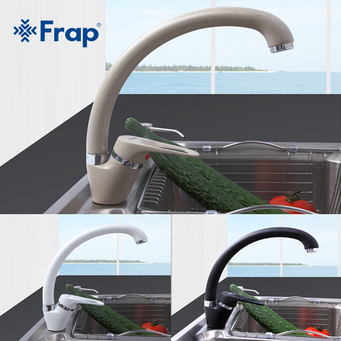 Frap de moda arco fregadero de cocina grifo 5 Color latón mezclador grifo sola manija agua mezclador grifos de carrete grifo f4113 ► Foto 1/6