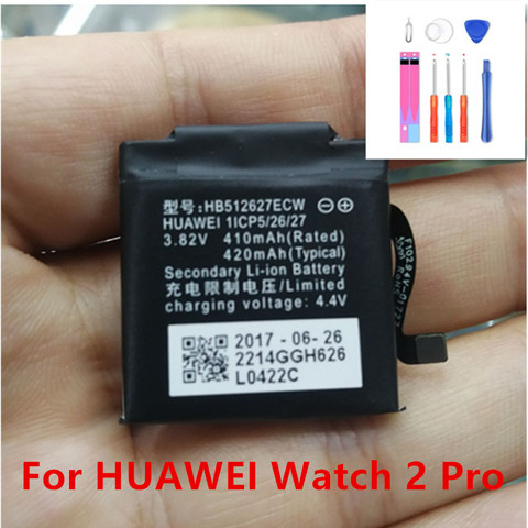 Nueva batería HB442528EBC HB512627ECW para HUAWEI Watch 1 Watch1 para HUAWEI Watch 2 Pro 4G EO-DLXXU ver GT LEO-B09 + herramientas ► Foto 1/5