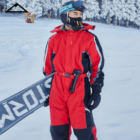 Mono deportivo con capucha para nieve para hombre y mujer, traje de esquí de lana para hombre y mujer, mono Cálido impermeable para Snowboard, ropa para mujer 2022 ► Foto 1/6
