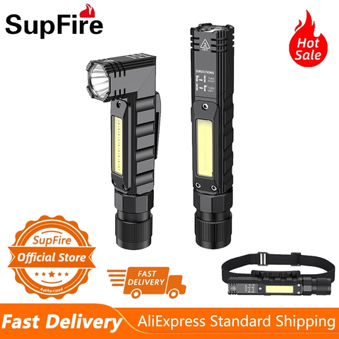 Supfire G19-linterna LED portátil con imán, recargable por USB, para trabajo o Camping, potente ► Foto 1/6