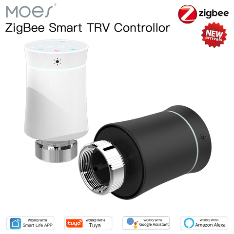 Moes-válvula actuadora de radiador Tuya ZigBee3.0, termostato programable inteligente, calentador de temperatura, TRV, Alexa, Control por voz ► Foto 1/6