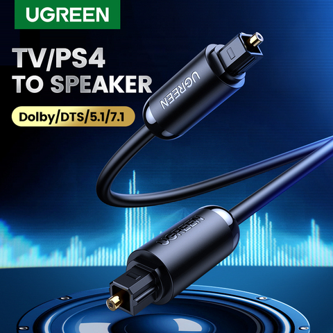 Ugreen Digital Cable de sonido óptico Toslink 1m 3m SPDIF Coaxial Cable para amplificadores reproductor de Blu-ray Xbox 360 barra de sonido Cable de fibra ► Foto 1/6