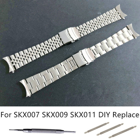 20mm, 22mm, de acero inoxidable banda de reloj pulseras extremo curvado de reemplazo para Seiko SKX007 SKX009 SKX011 DIY reemplazar ► Foto 1/6