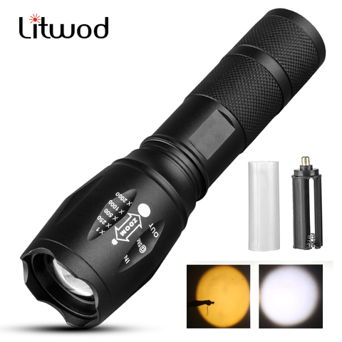 Litwod Z90 luces e iluminación CREE XM-L L2/T6 LED linterna antorcha tactical light aluminio impermeable Zoomable linterna camping ► Foto 1/6