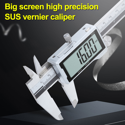 Calibrador Digital Vernier de alta calidad, herramienta de medición de pantalla grande de acero inoxidable, 0-200mm ► Foto 1/6