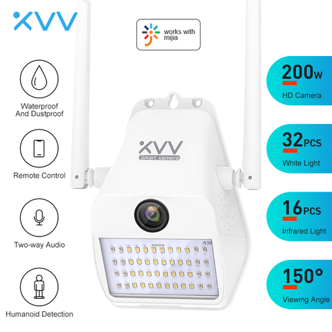 Xiaovv-cámara IP D7 1080P gran angular de 150 °, WiFi, inteligente, cámara de exterior con 16 luces infrarrojas, lámpara de pared, cámaras para Mi Home ► Foto 1/6
