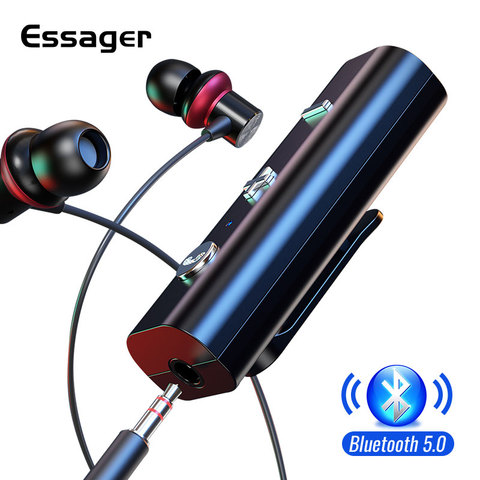 Receptor Essager Bluetooth 5,0 para auriculares Jack de 3,5mm adaptador inalámbrico Bluetooth Aux Audio transmisor de música para auriculares ► Foto 1/6