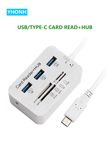 Hub USB 3,0 tipo C divisor de 3 puertos Multi USB C Hab USB-C Hub 2,0 múltiple SD/TF lector de tarjetas de velocidad para PC portátil micro sd ► Foto 1/6